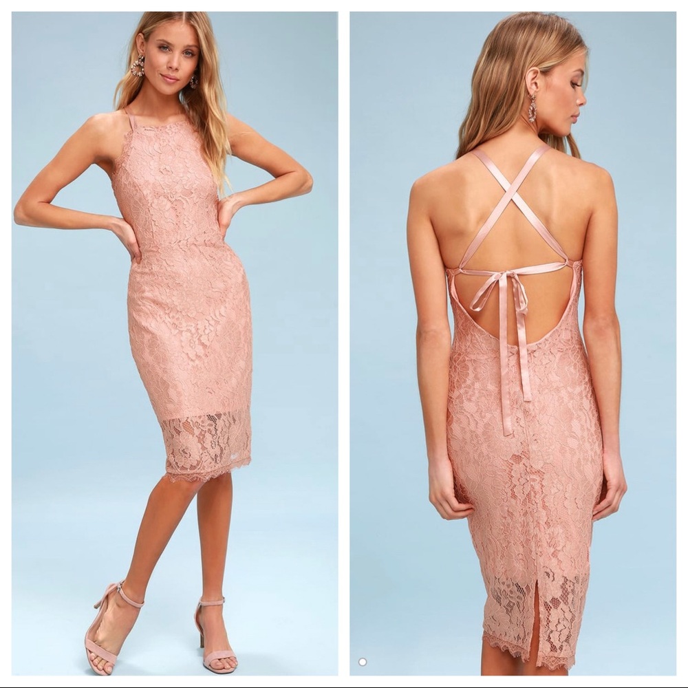 Lulu’s Wishful Wanderings Bodycon Lace Mini Dress
